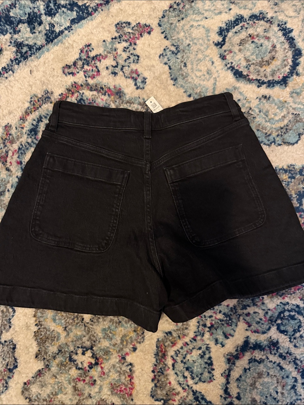 NWT Madewell Black High-Waist Utility Curvy Shorts with Front Pockets- size 27 - Picture 4 of 4
